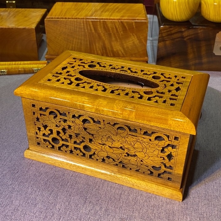 金丝楠金丝楠木小叶纸巾盒