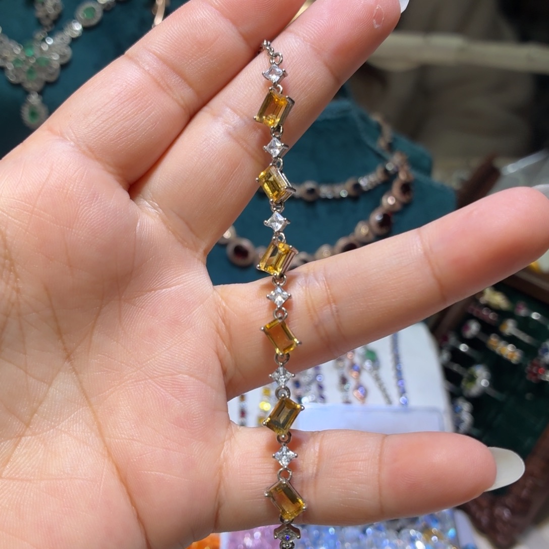 银S925镶嵌黄晶手链