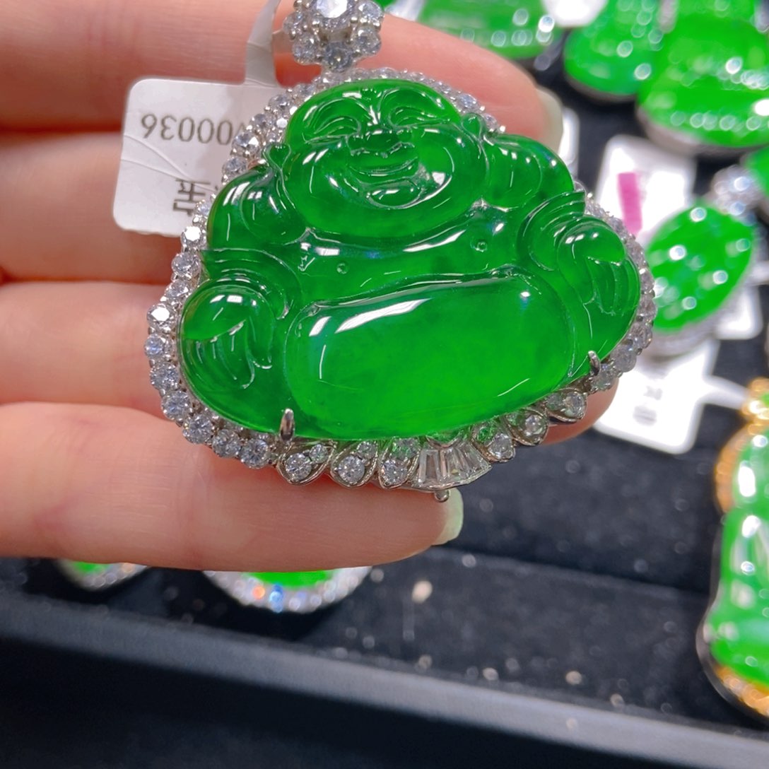 翡翠吊坠(不含链)银S925镶嵌