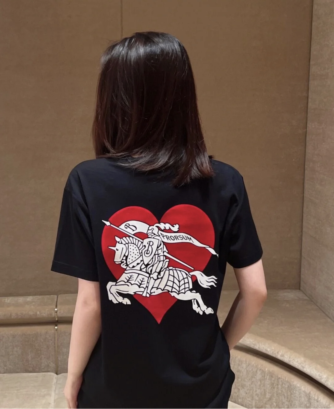 BURBERRY/博柏利 ti065 七夕限定圆领宽松短袖T恤 xxl码 99新