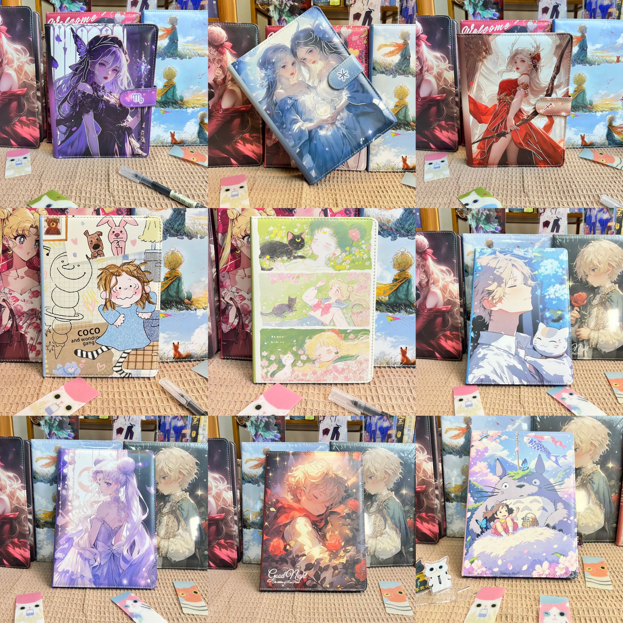 【自选】A5皮面彩页B5皮面笔记本卡通动颜值少女记事本