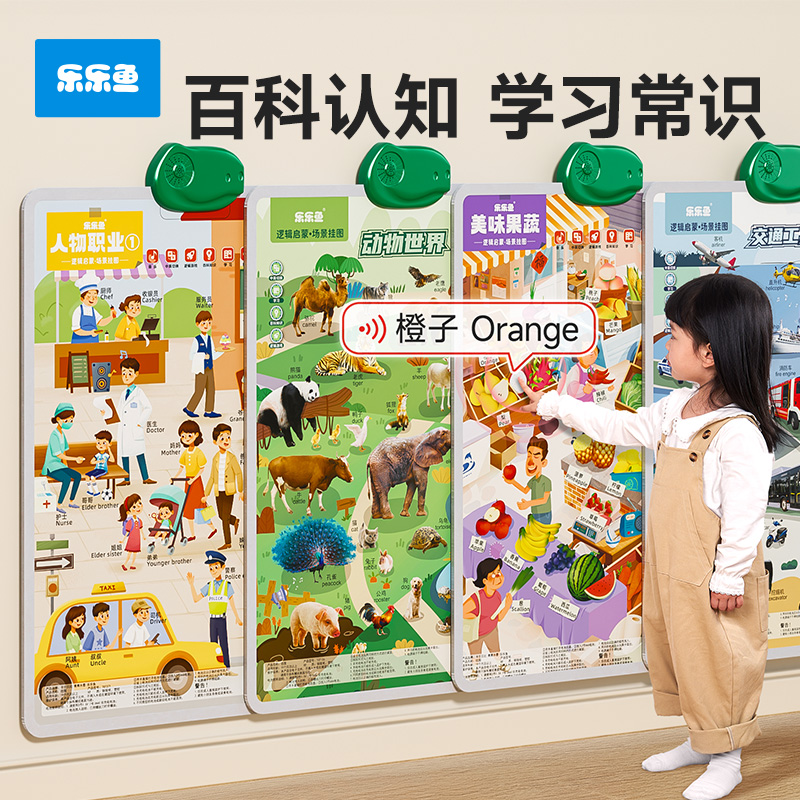 有声挂图逻辑学习双语发声启蒙宝宝说话拼音声母和韵母拼读全表