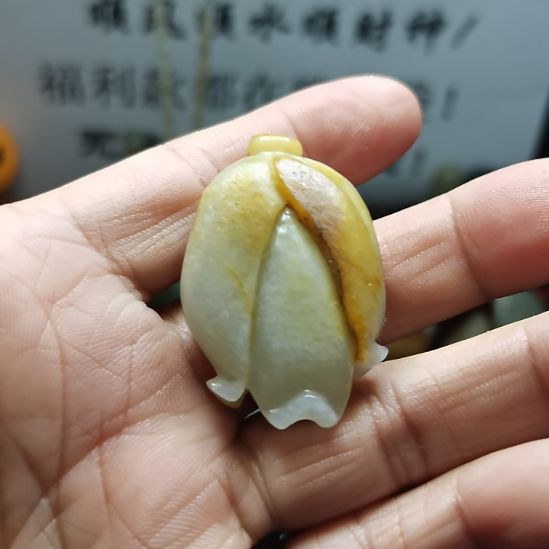 和田玉未镶嵌颈饰2子料兰花