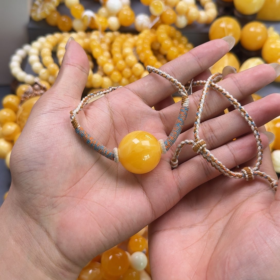 未镶嵌琥珀珠宝奇石锁骨26mm