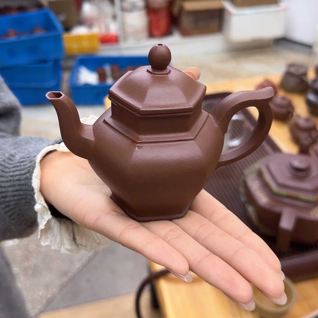 紫砂茶壶紫砂壶六方笑樱180cc