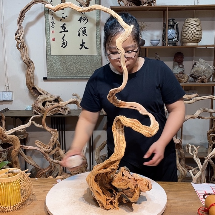 清***日香榧木杜鹃根根艺摆件
