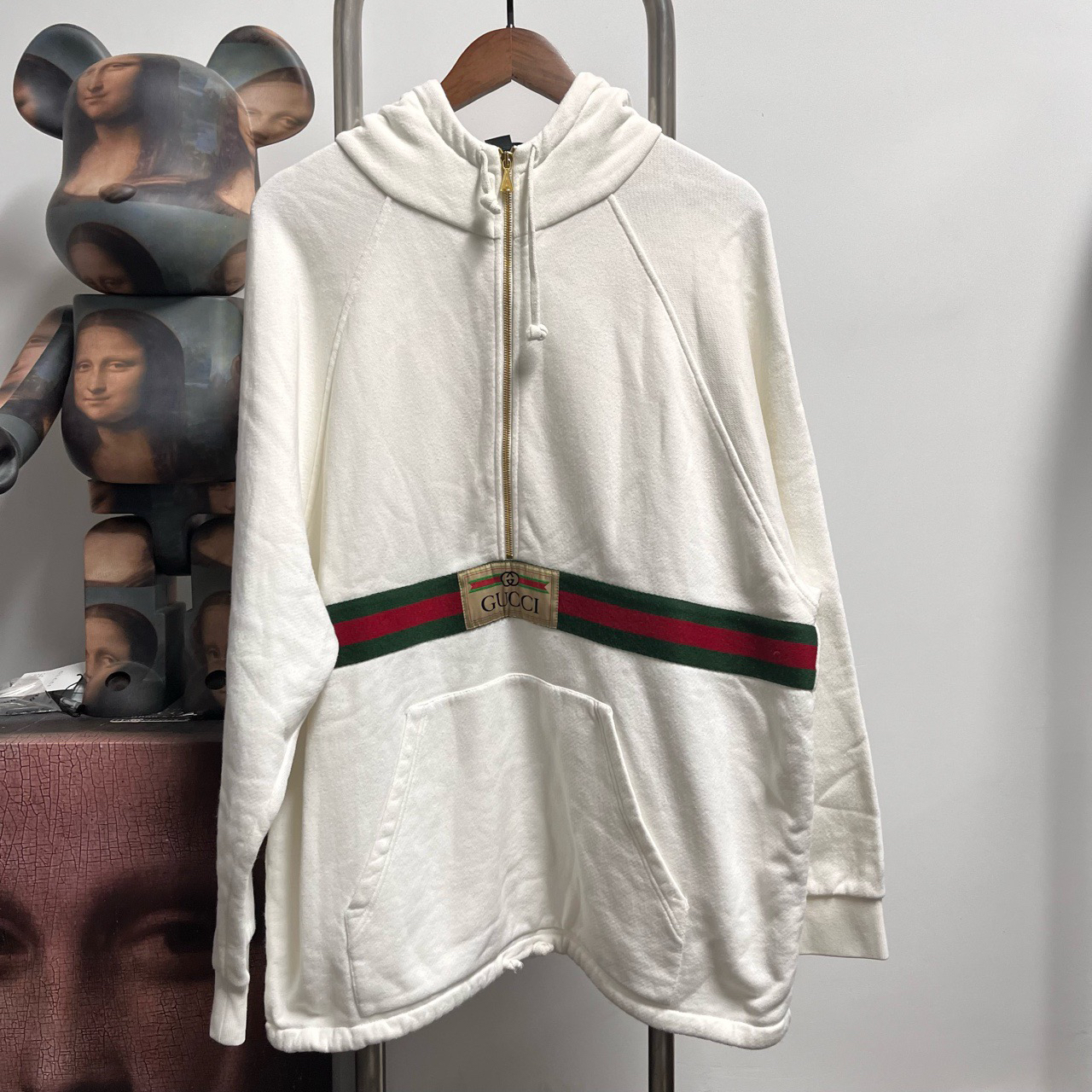 99新Gucci古驰迪士尼半拉链腰带帽衫尺码：L