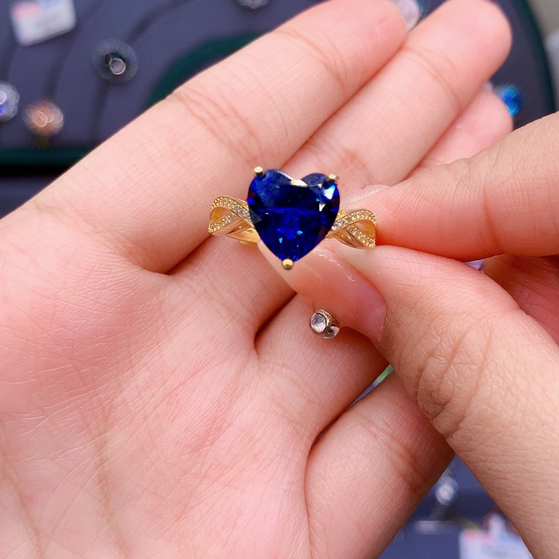 托帕石戒指银S925镶嵌