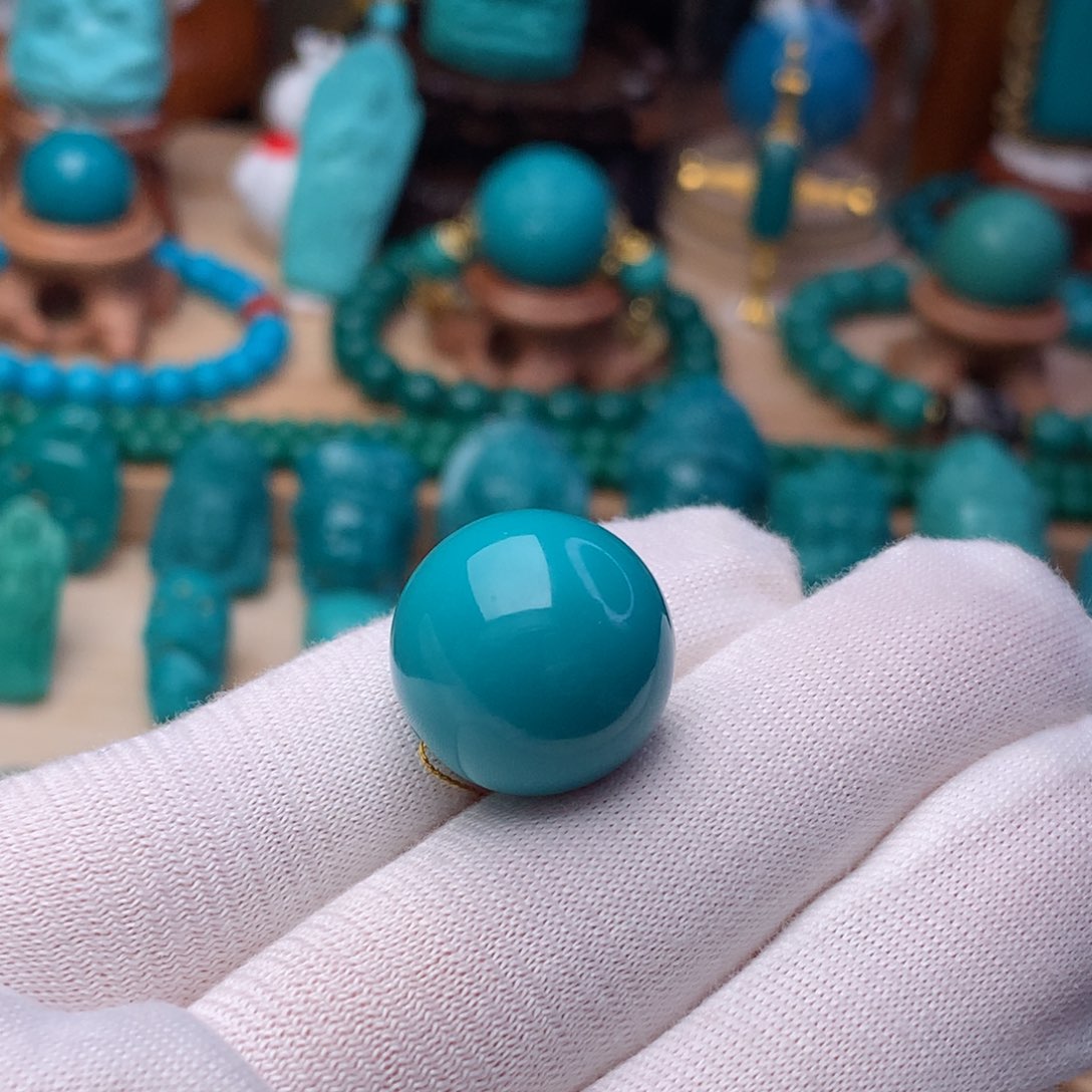 绿松石珠宝奇石未镶嵌17.5mm