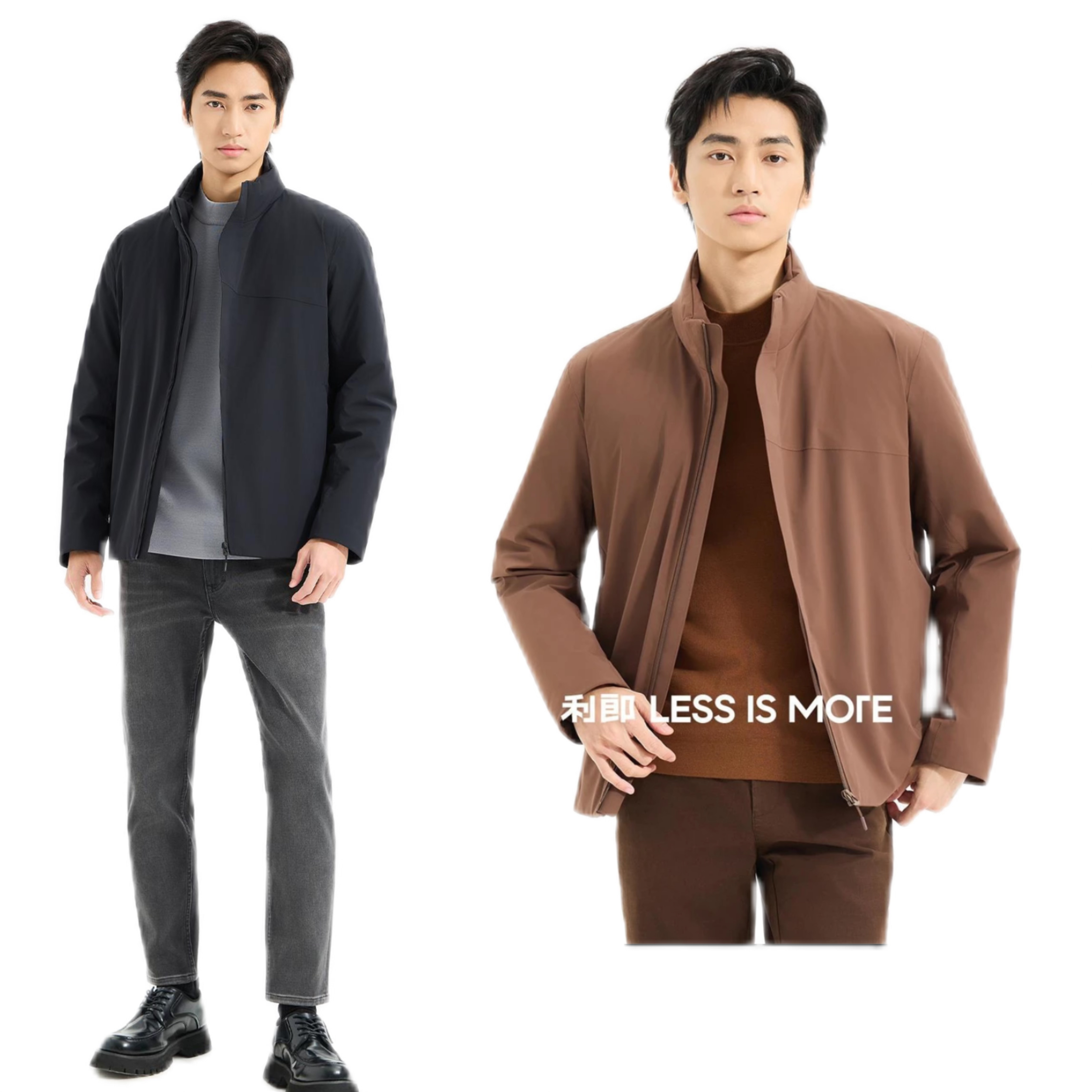 Lilanz/利郎通勤商旅轻薄羽绒中长款男士舒适保暖立领