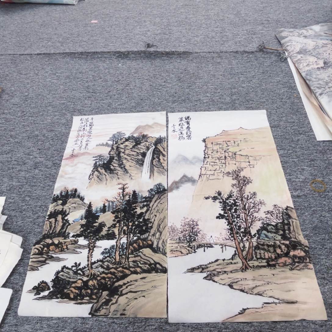 国画四尺四开绘画作品两张