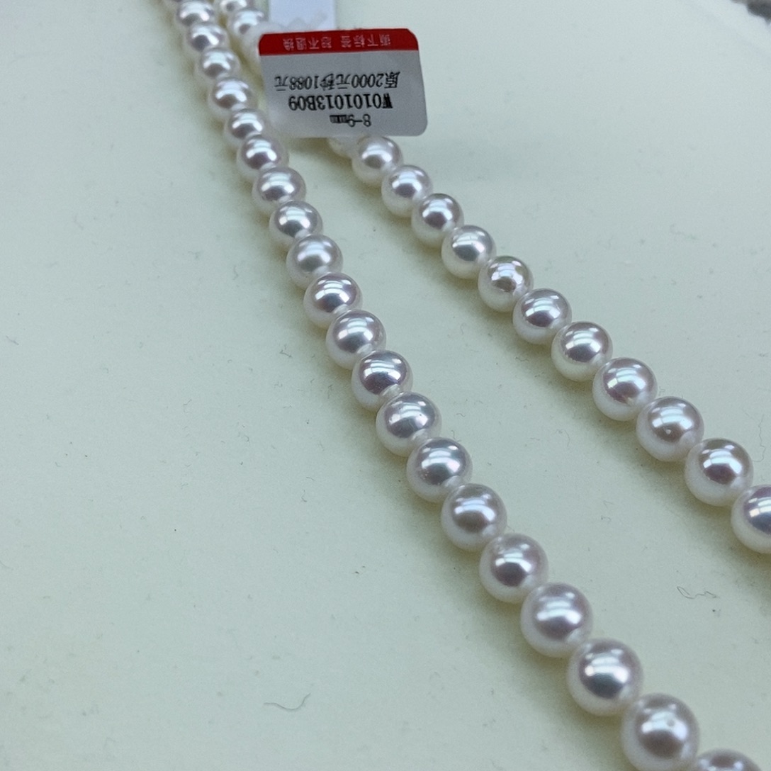 淡水珍珠8-9极光正圆青粉白炫彩银S925镶嵌