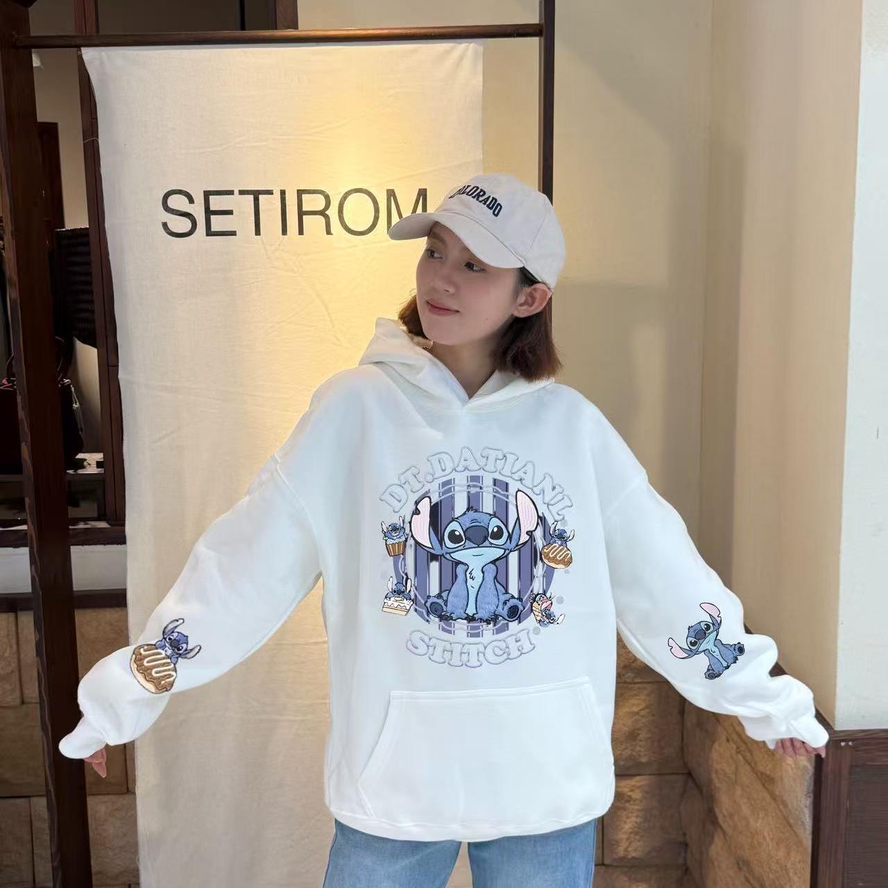 【100-150】加绒男女同款情侣长袖连帽秋冬卫衣