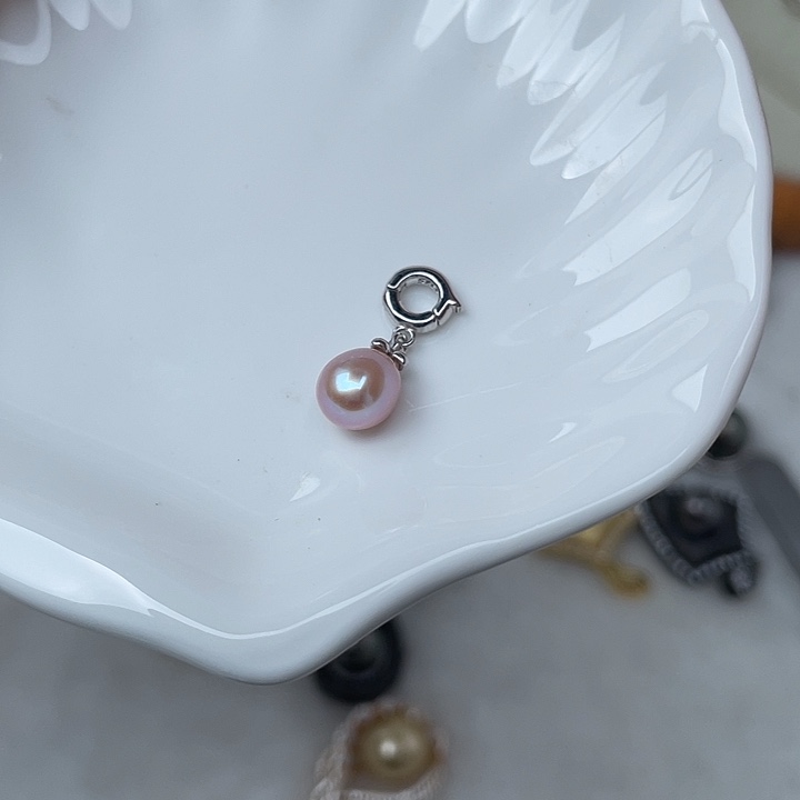 淡水珍珠银S925镶嵌吊坠(不含链)