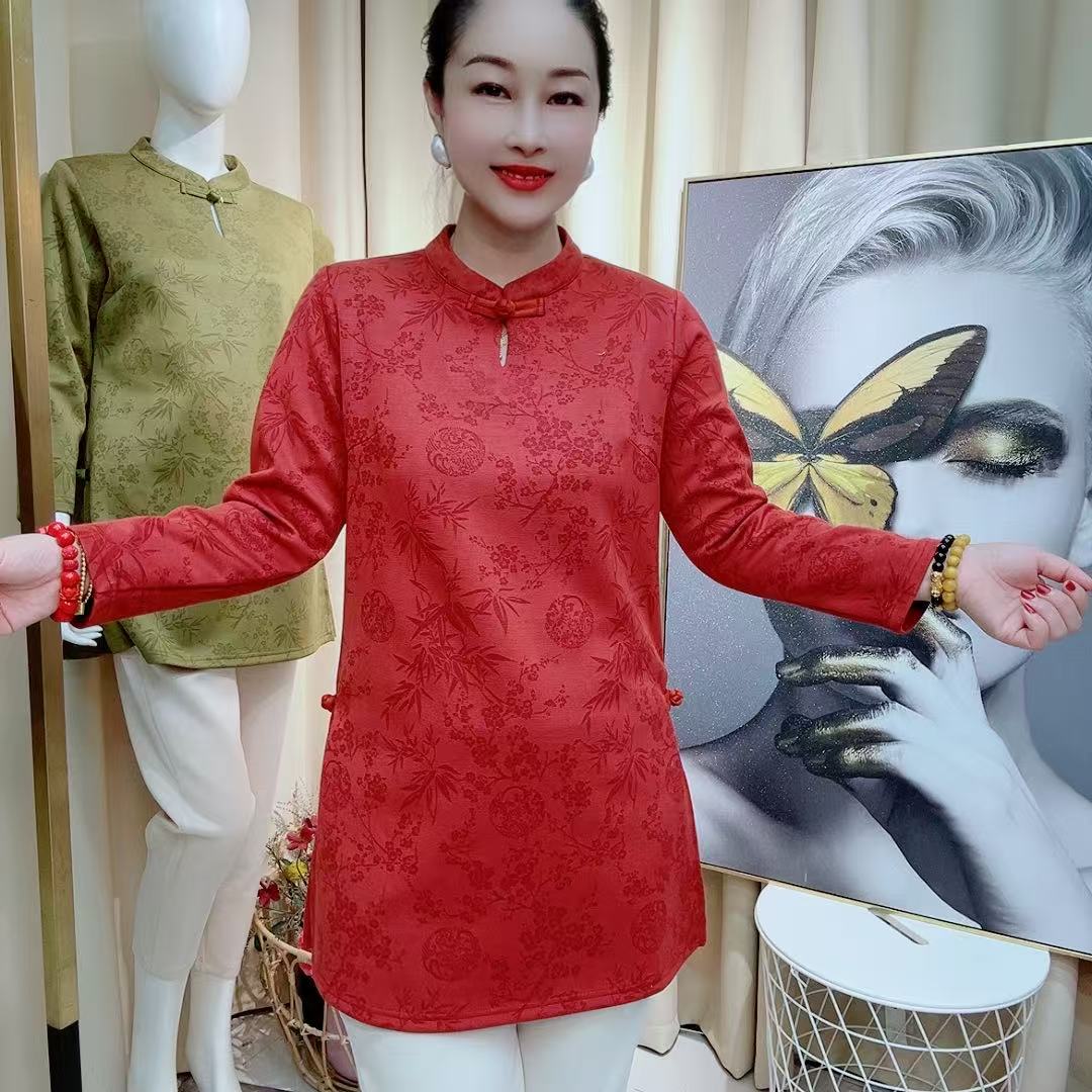 2989新中式古韵水感液态棉经典高端大码女装