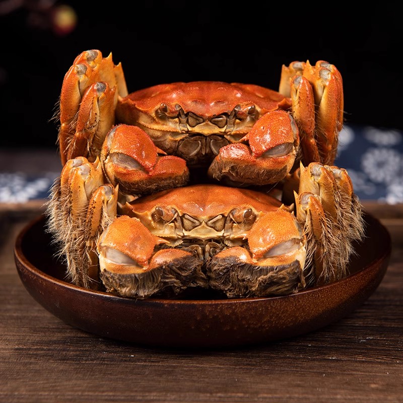 洪泽湖大闸蟹公4只3.2两起+母4只2.2两起=共8只