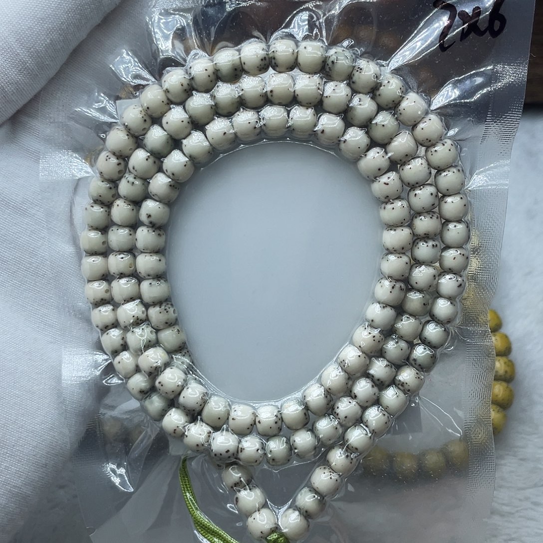 星月菩提手串原生态石玉7✖️6通体留白108长串