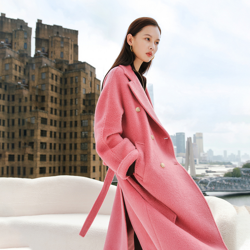 EP雅莹毛呢外套女苏丽羊驼毛大衣羊毛混纺冬装新品8499Z