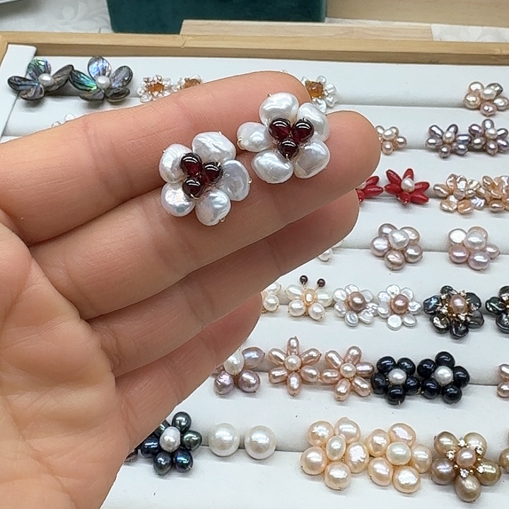 淡水珍珠发饰银S925镶嵌