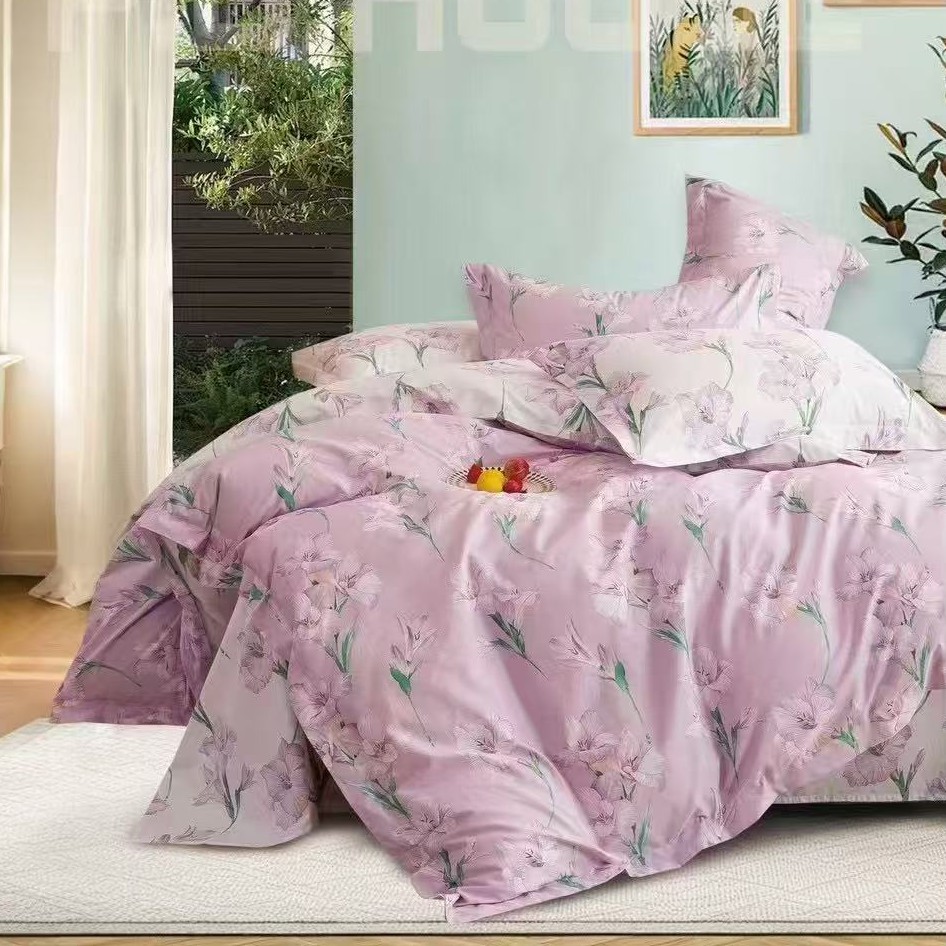 若水生花 紫 | 李李纯棉定制 清新大气 高支高密