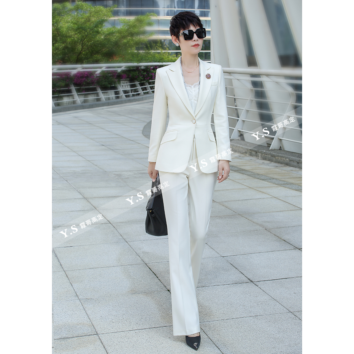 2025四季款经典款新款西装长袖时尚休闲修身商务职业西装套装9982