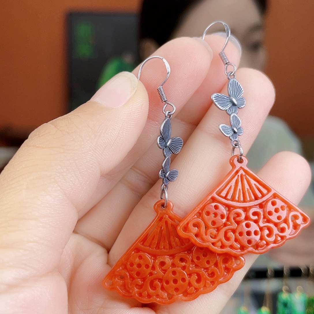 翡翠未镶嵌耳饰饰品