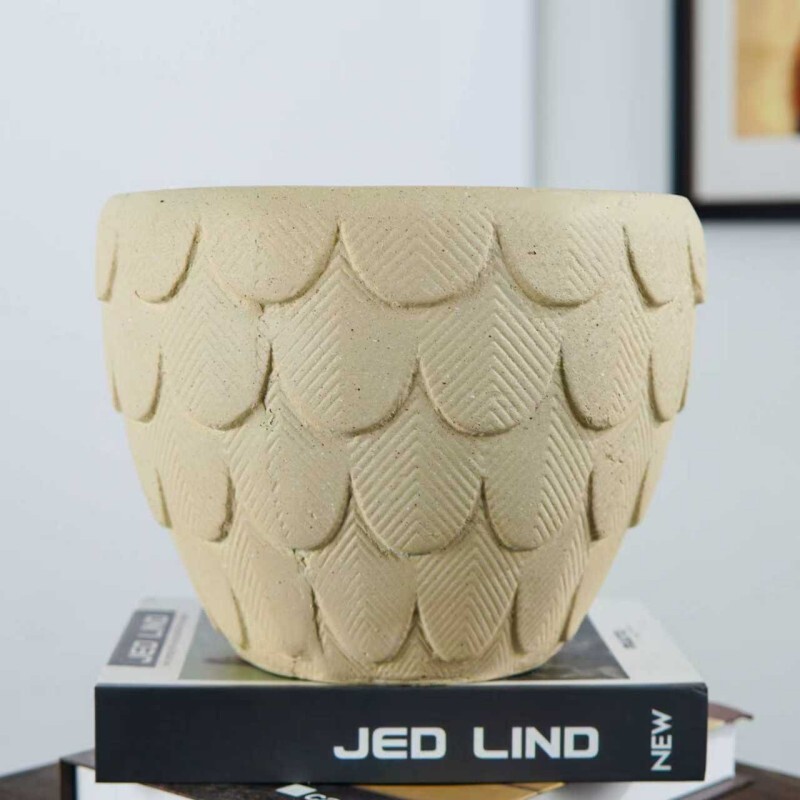 [鱼鳞]创意鱼鳞镁泥花盆客厅花园庭院北欧风绿植花卉可用高级花器