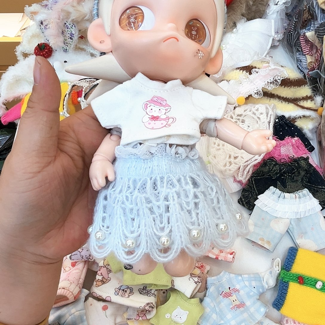 蓝色珍珠裙子半身裙