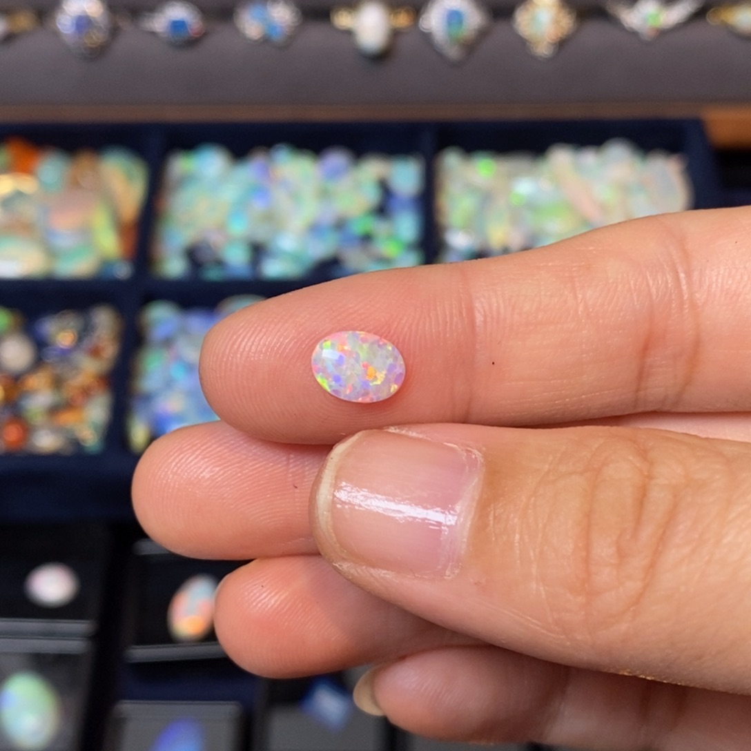 欧泊珠宝奇石银S925镶嵌水*月裸石