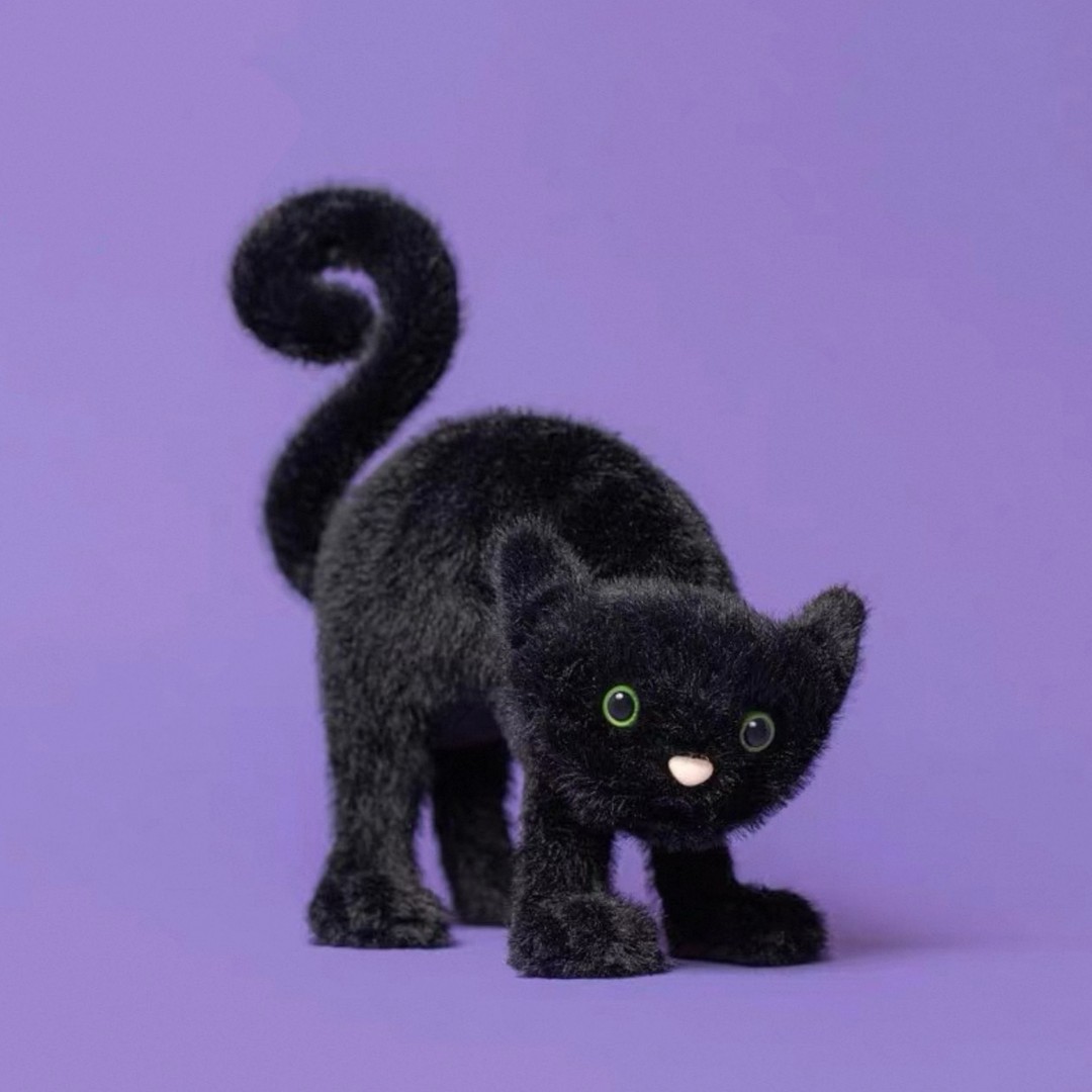 万圣节趣味惊弓猫幽灵猫可爱毛绒玩偶柔软公仔送礼物