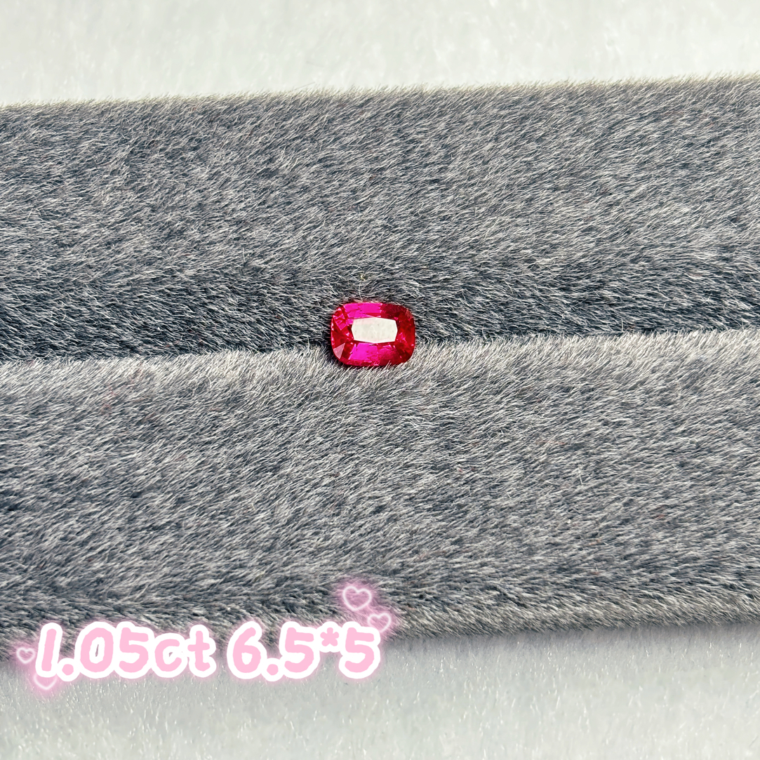 天然红宝石无烧裸石斯里兰卡全净满火彩1.05ct可出大证代镶嵌