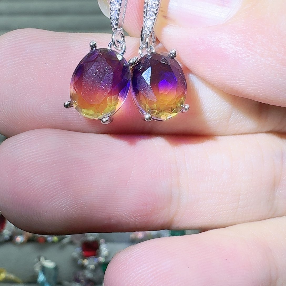 托帕石戒指银S925镶嵌