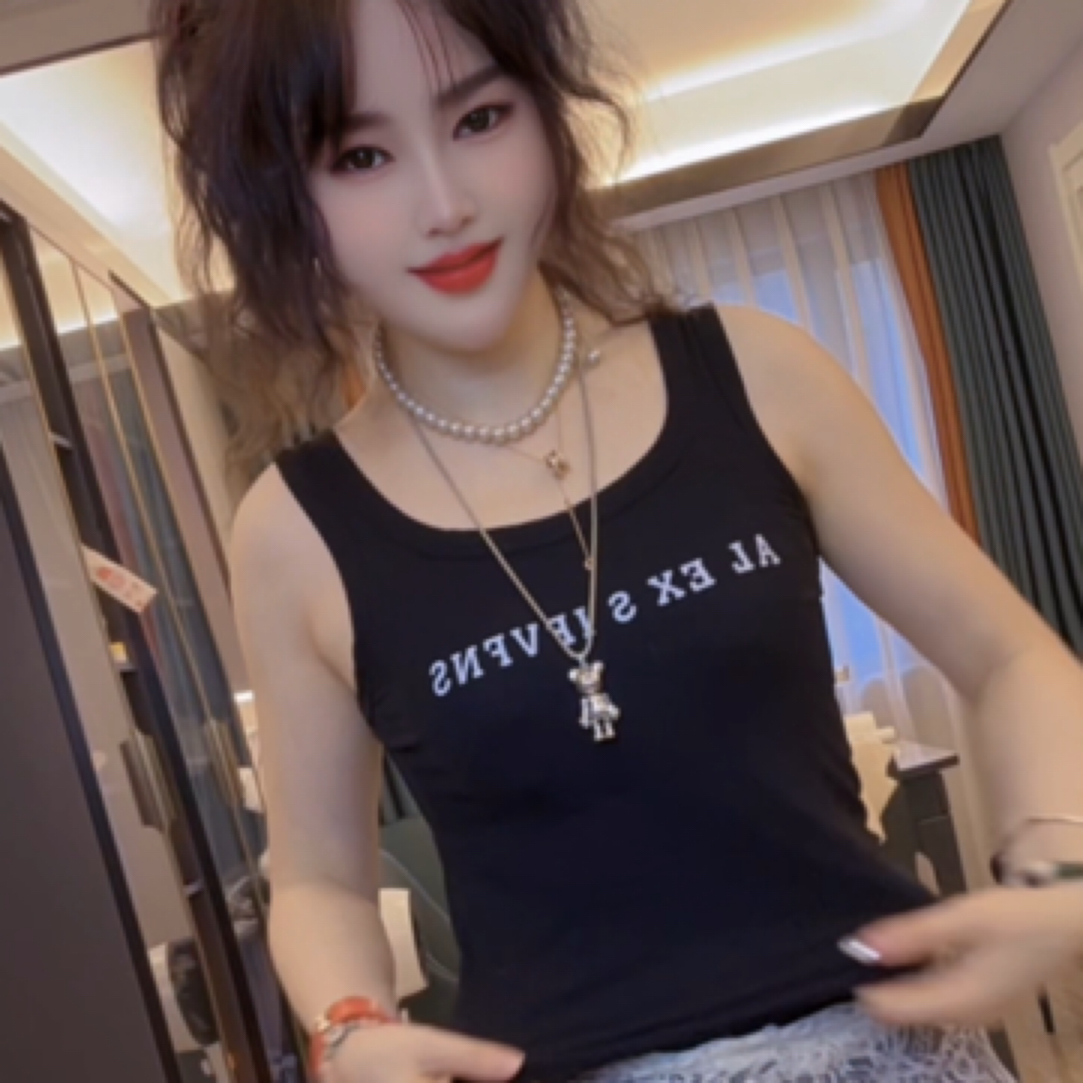 字母吊带背心女夏季设计感小众外穿短款修身辣妹内搭打底