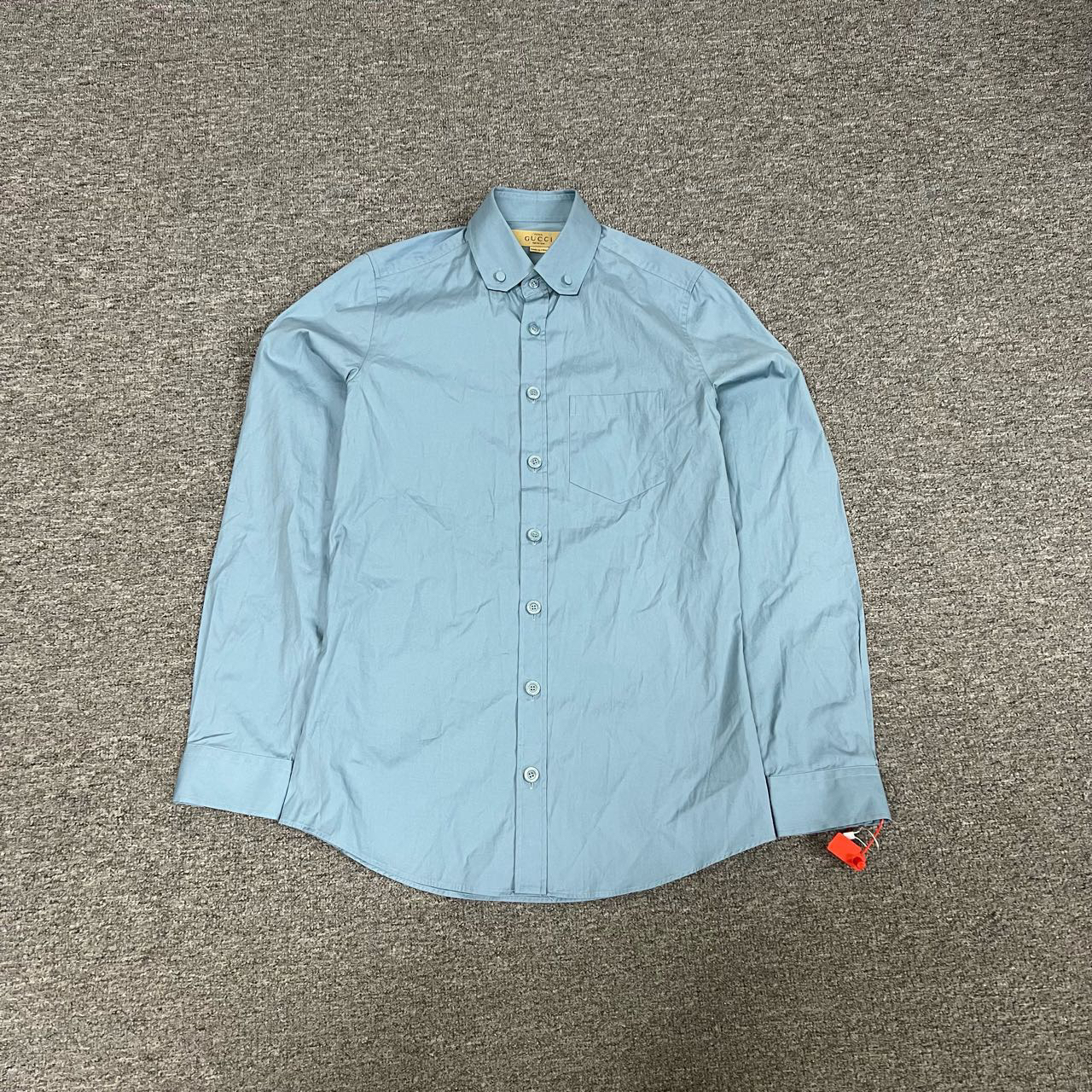 99新 GUCCI/古驰 蓝色 商务衬衫 14+码