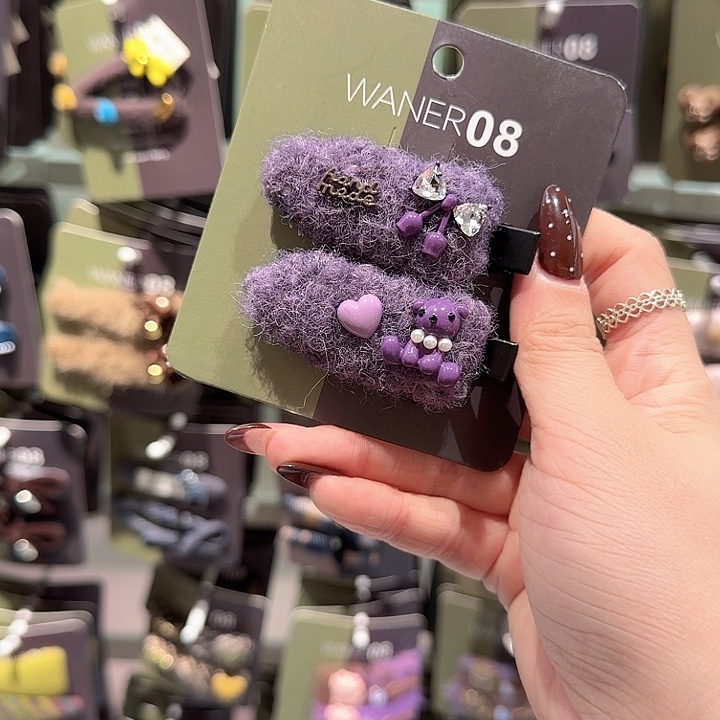 紫色小熊铲夹款式