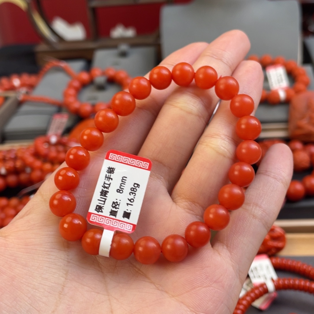 南红玛瑙8+mm 单圈未镶嵌?*