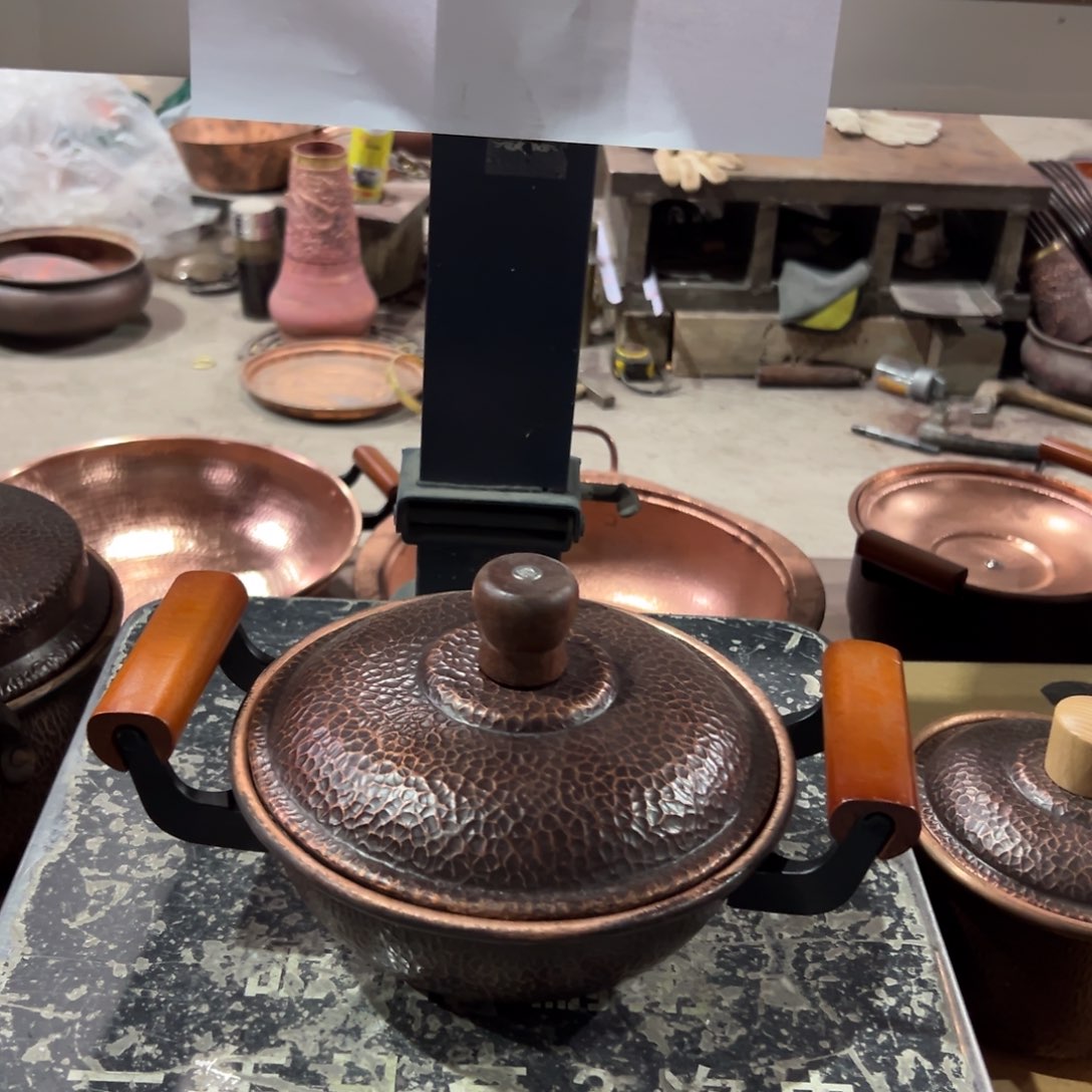 铜20cm敞口木顶燃气汤锅