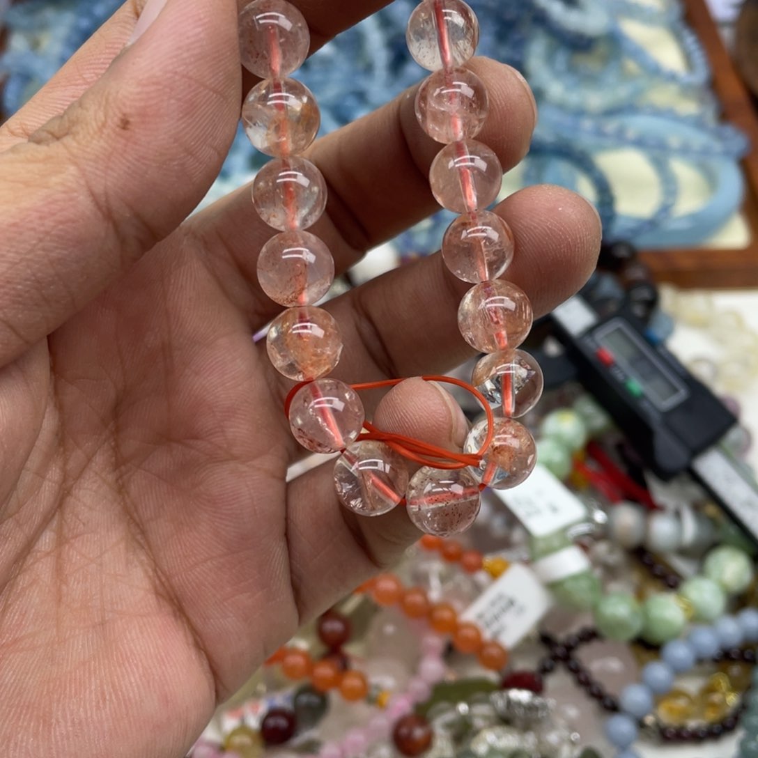 银S925镶嵌手链烟晶