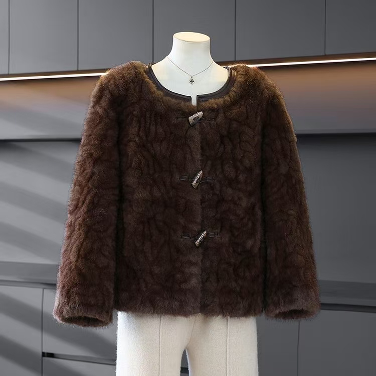 人造皮草 【优选】冬季中老年女装春秋中老年小香风上衣保暖女装