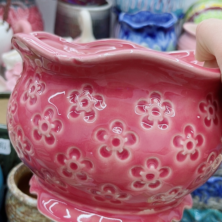 多肉绿植陶瓷花盆9.9包邮，有孔