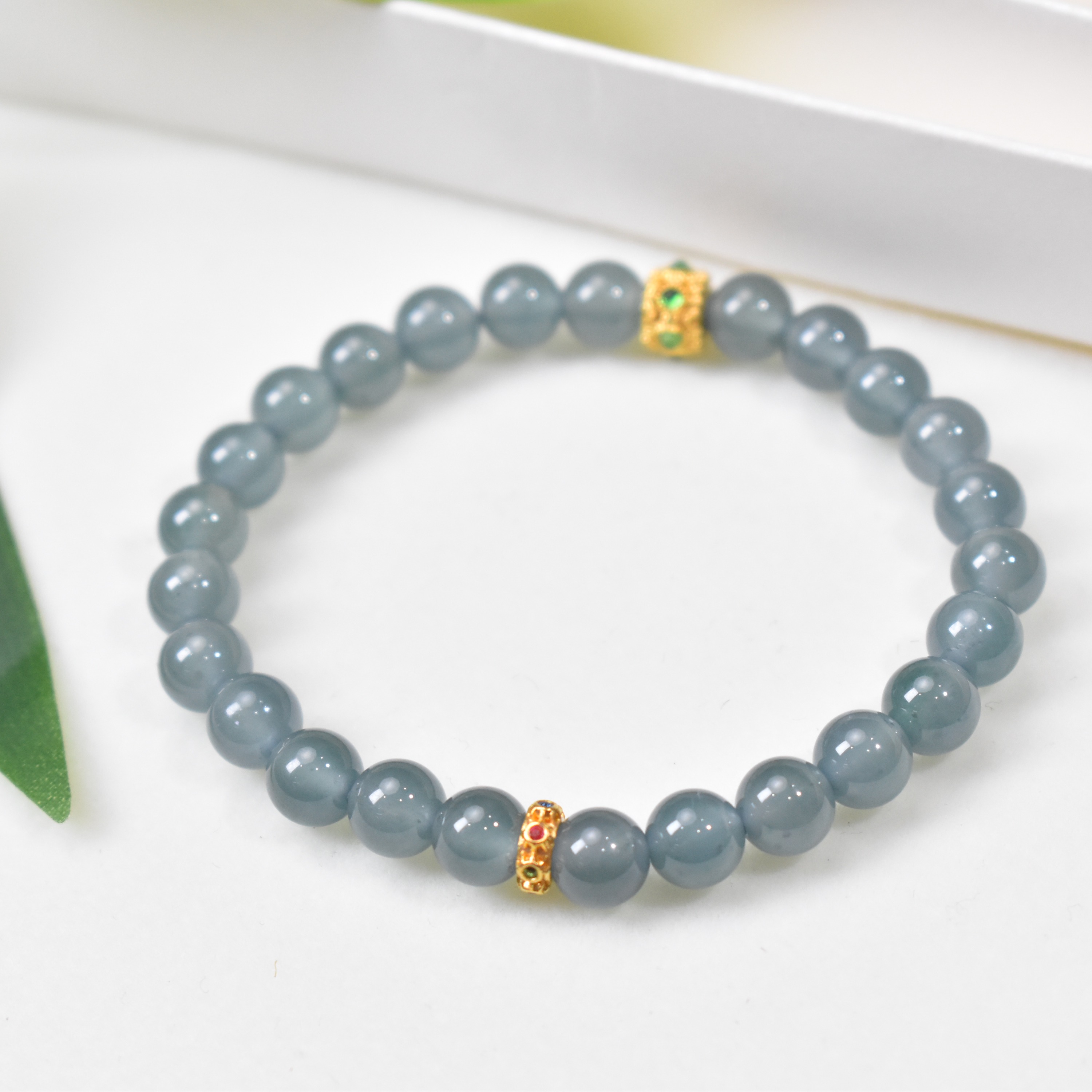 【睿泽鉴宝】18K翡翠手串 6-7mm JAN0054