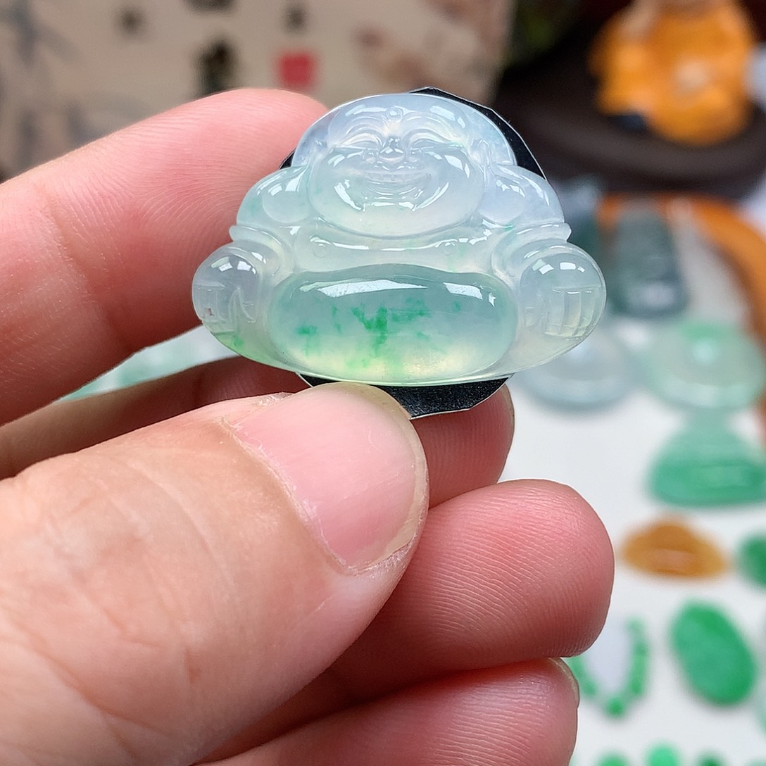 翡翠裸石缅甸天然A货翡翠冰种佛公