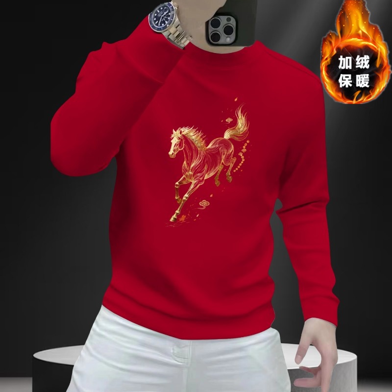 个性潮流重磅圆领卫衣痞帅街头宽松休闲秋季印花时尚男士潮流卫衣