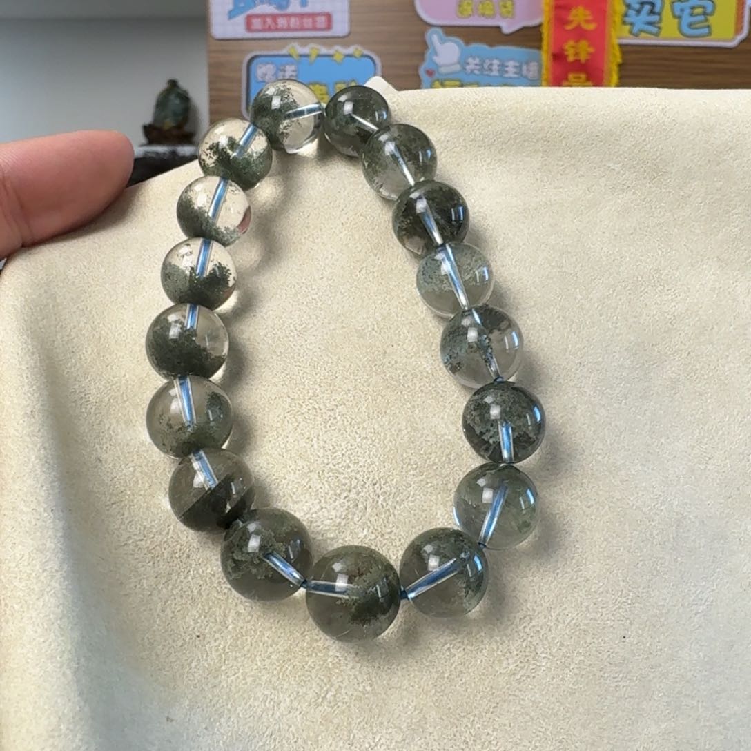 水晶手串未镶嵌绿幽灵水晶手串