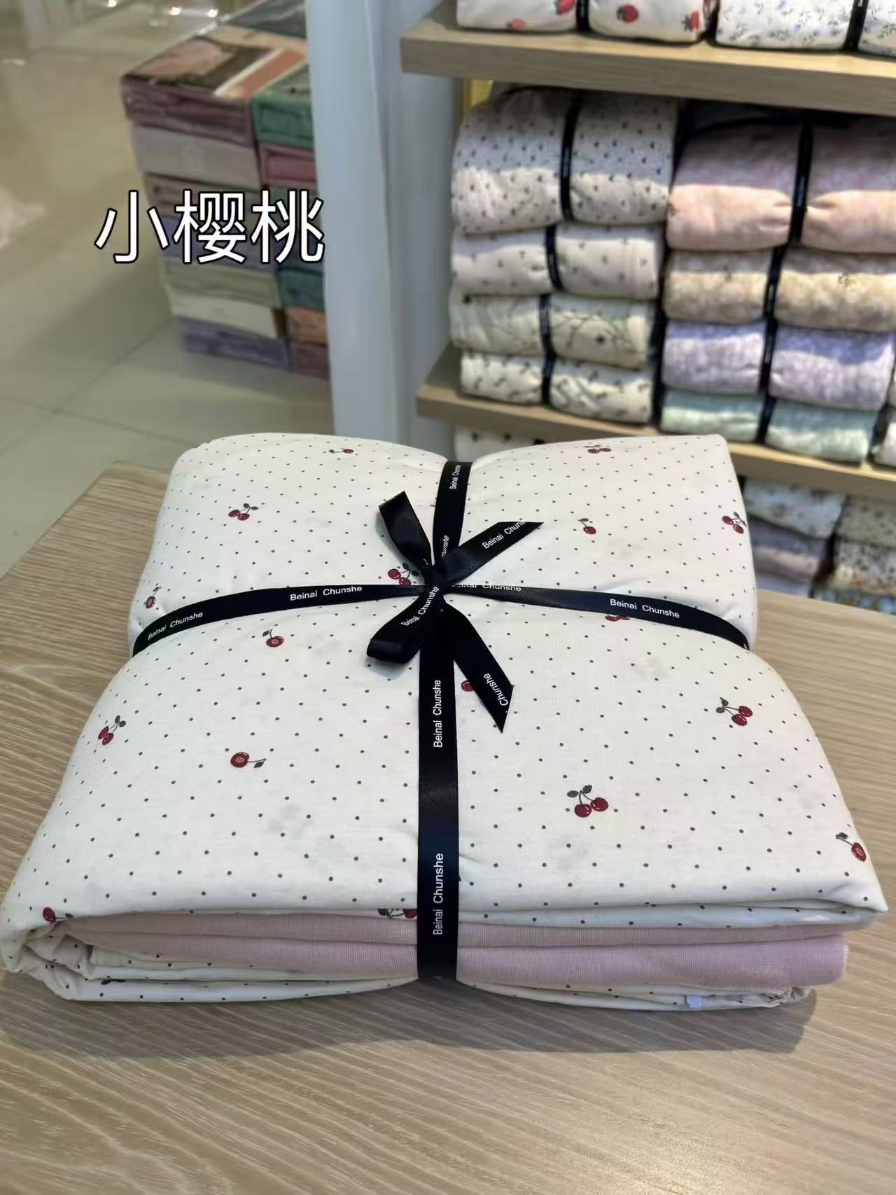 A类针织全棉ins卡通印花小众天竺棉裸睡必备软糯三四件套床品