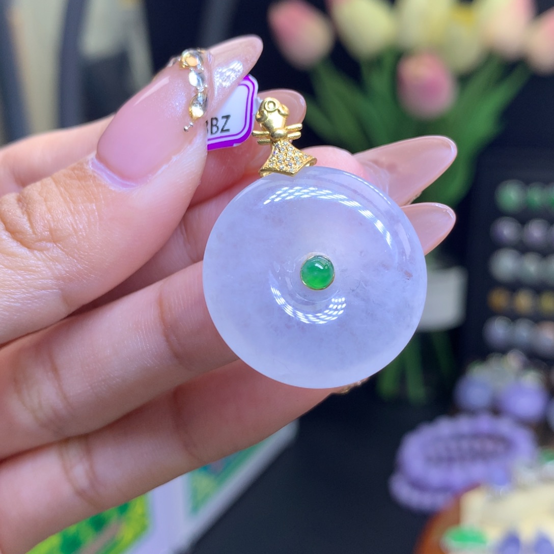 翡翠颈饰18K金镶嵌天然