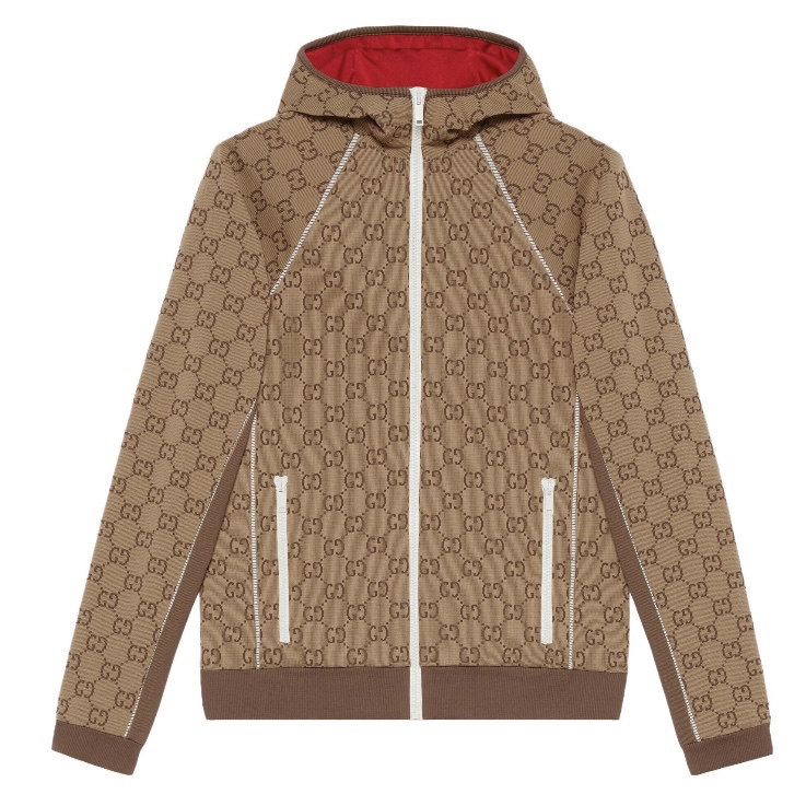 未使用 GUCCI/古驰 满印连帽短款外套女款修身有弹性卫衣