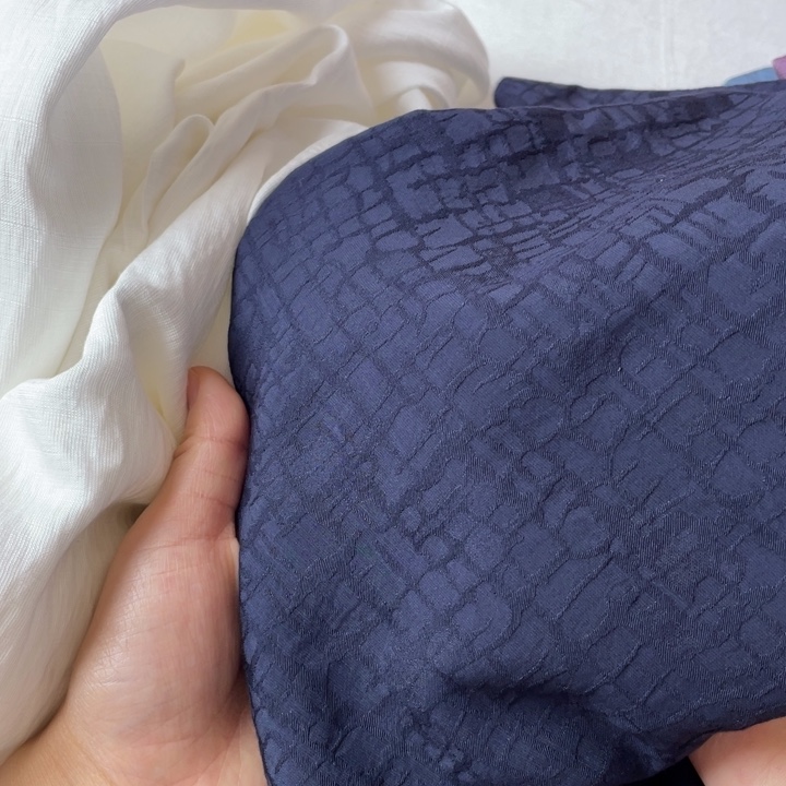 天丝（莱赛尔纤维）深藏蓝色提花1.5米