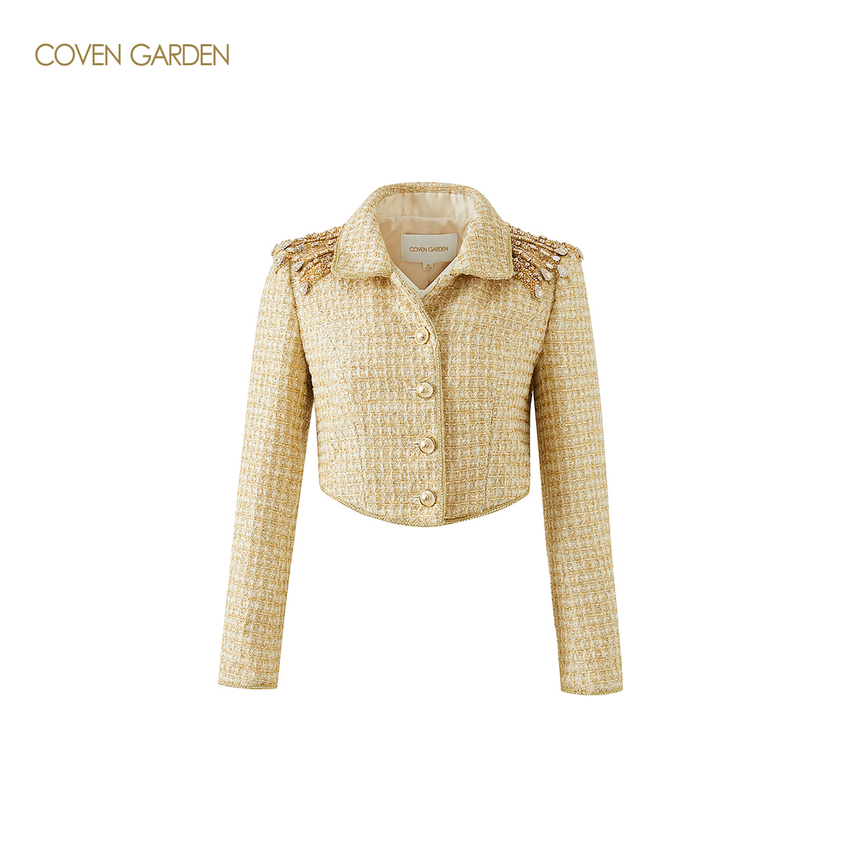 【哥文花园】老钱风金丝花呢短外套CSA1043050