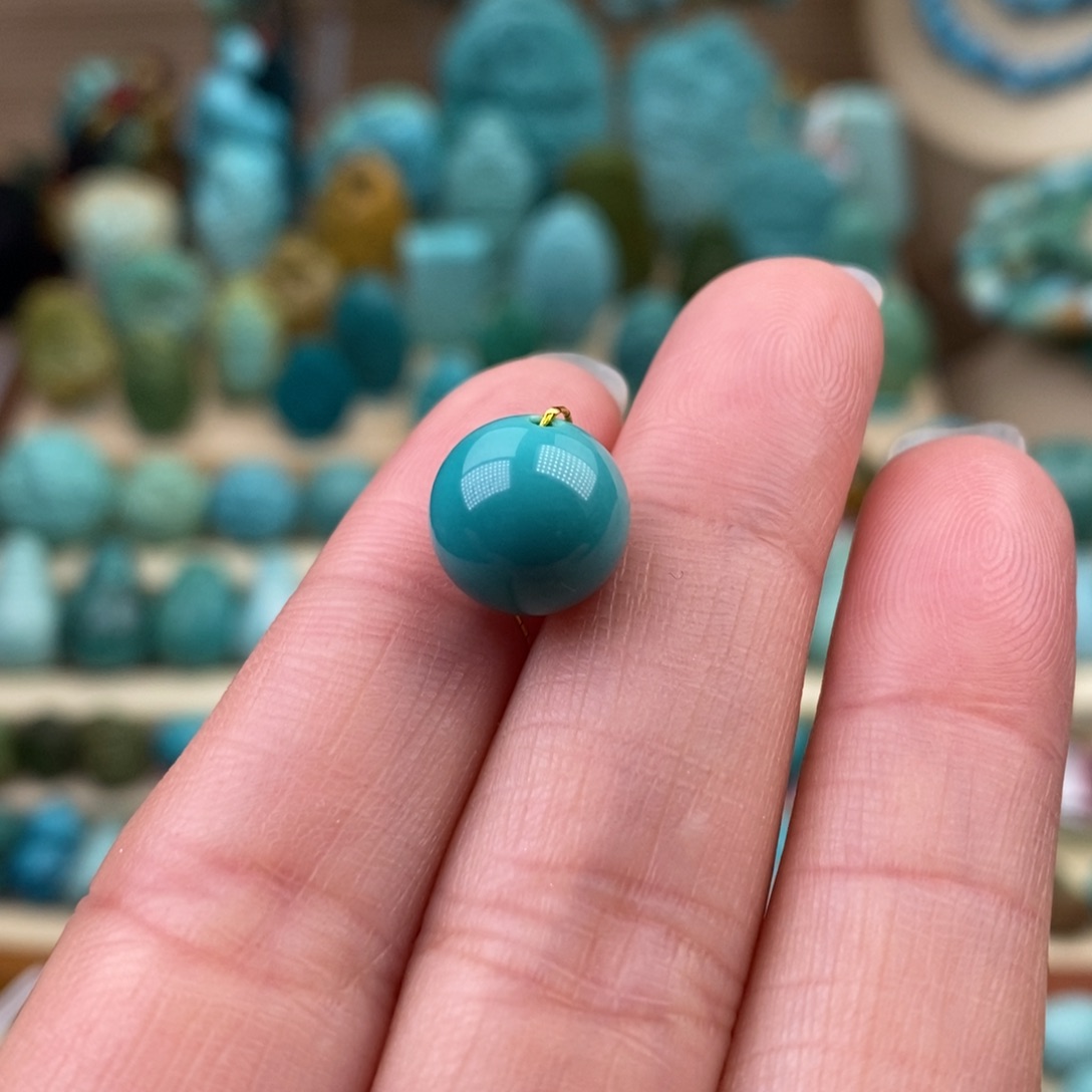 未镶嵌绿松石珠宝奇石10.5mm